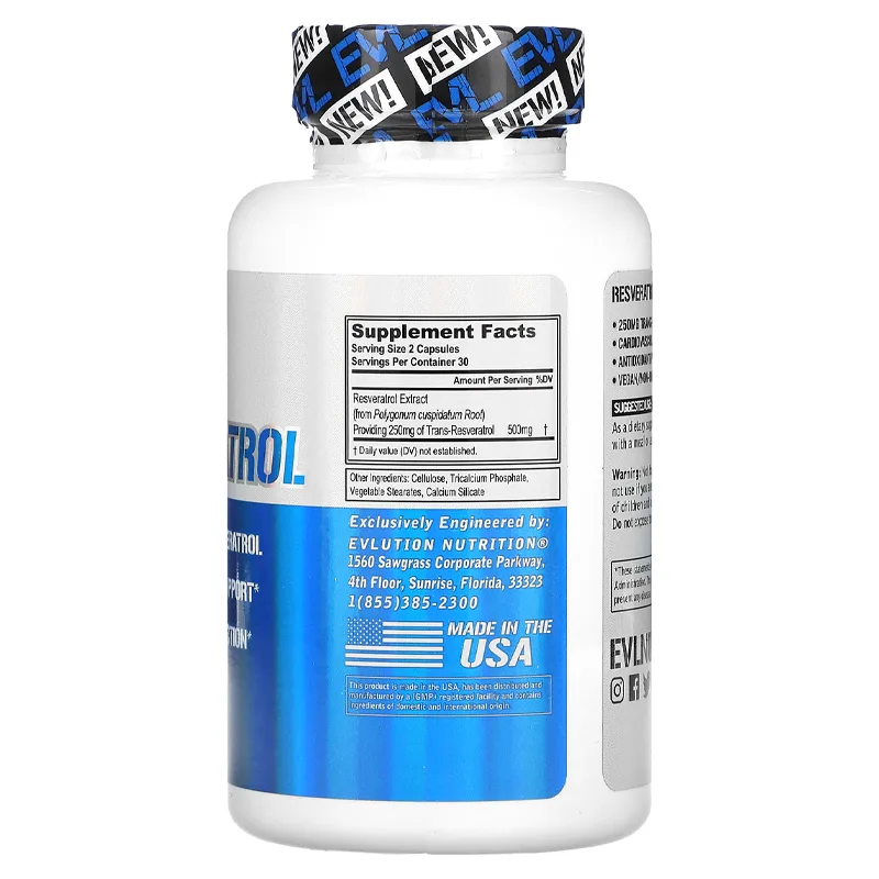 Resvératrol super antioxydant ,250mg , 60 Capsules – Image 3