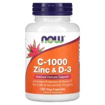 NOW, C-1000 Zinc & D-3-100 Capsules végétales