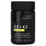 Sports Research, Vitamine D3 + K2 , 30 gélules végétariennes